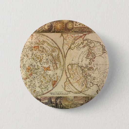  astronomie, Celsiale Planisphere Map Ronde Button 5,7 Cm (Voorkant)