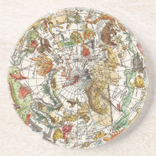 astronomie, Celsiale Planisphere Map Zandsteen Onderzetter