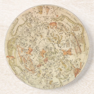 astronomie, Celsiale Planisphere Map Zandsteen Onderzetter