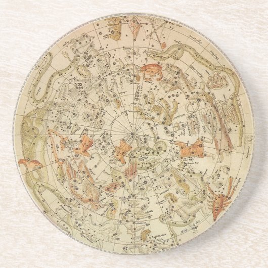  astronomie, Celsiale Planisphere Map Zandsteen Onderzetter (Voorkant)