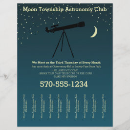 Astronomie Club Telescoop en sterren Scheur uit st Flyer