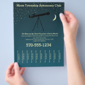 Astronomie Club Telescoop en sterren Scheur uit st Flyer (Hand)