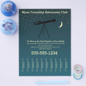 Astronomie Club Telescoop en sterren Scheur uit st Flyer (Enkel)