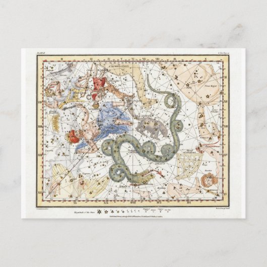  Astronomie Constellations Map Briefkaart (Voorkant)