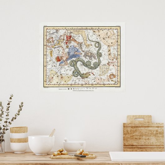  Astronomie Constellations Map Poster (Keuken)