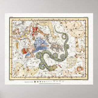  Astronomie Constellations Map Poster