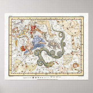  Astronomie Constellations Map Poster