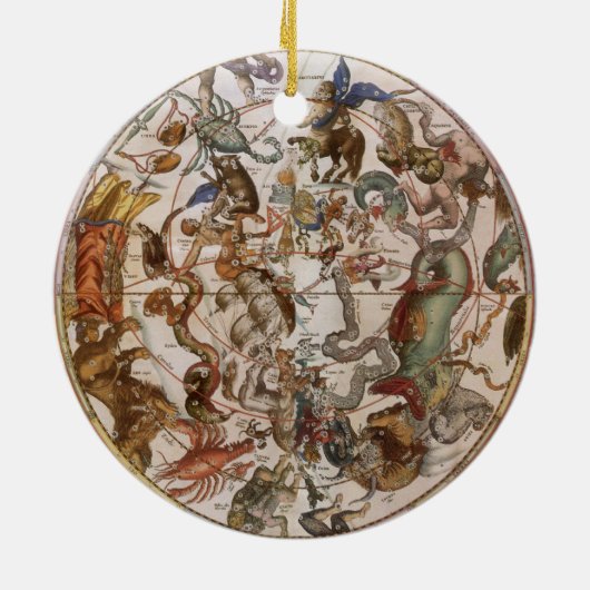  astronomie, Constellations of Southern Sky Keramisch Ornament (Achterkant)