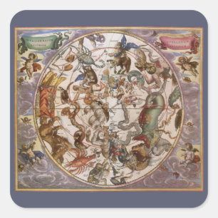 astronomie, Constellations of Southern Sky Vierkante Sticker