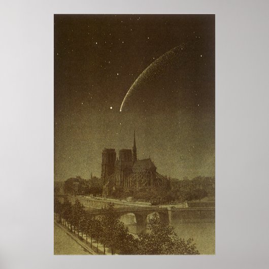  Astronomie, Donati Comet over Parijs, 1858 Poster (Voorkant)