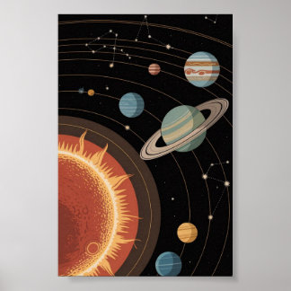 Astronomie en het zonnestelsel poster