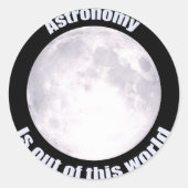 Astronomie Full Moon Ronde Sticker (Voorkant)