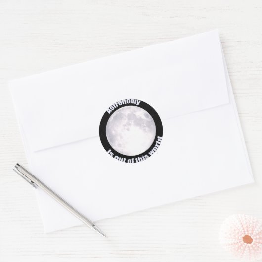Astronomie Full Moon Ronde Sticker (Envelop)