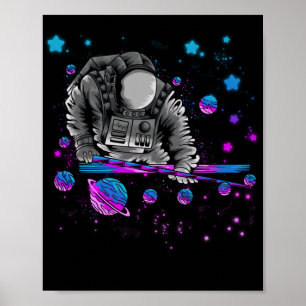 Astronomie Galaxy Billiard Player Astronaut Pool Poster