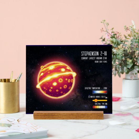 Astronomie Grootste Ster Ruimtewetenschap Infograp Acryl Bord (Huwelijk)