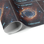 Astronomie helix nebula aangepaste naam en tekst cadeaupapier (Rol Hoek)