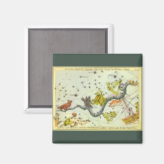  astronomie, Hydra Snake Constellation Stars Magneet (Voorkant / Achterkant)