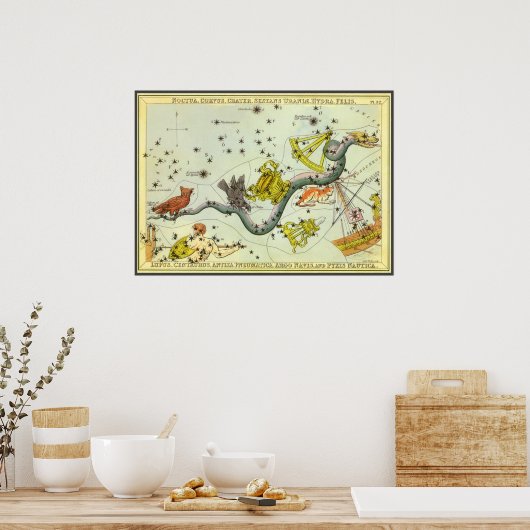  astronomie, Hydra Snake Constellation Stars Poster (Keuken)