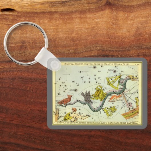  astronomie, Hydra Snake Constellation Stars Sleutelhanger (Achterkant)
