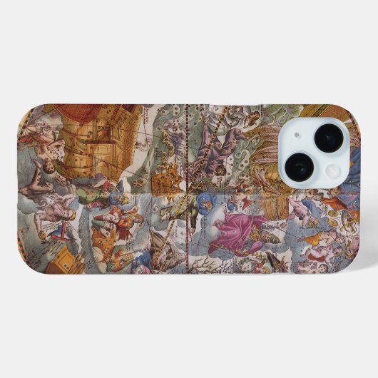  astronomie, Kaart van Christelijke constellaties Case-Mate iPhone Case (Achterkant (horizontaal))