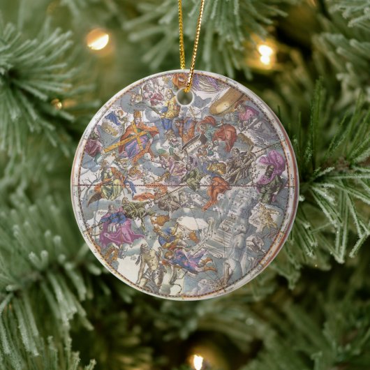  astronomie, Kaart van Christelijke constellaties Keramisch Ornament (Boom)