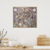  astronomie, Kaart van Christelijke constellaties Poster (Keuken)