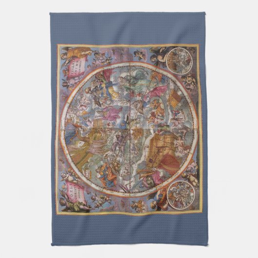  astronomie, Kaart van Christelijke constellaties Theedoek (Verticaal)