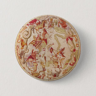  astronomie, Keltische kaart van Carel Allard Ronde Button 5,7 Cm