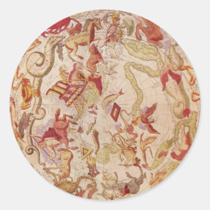  astronomie, Keltische kaart van Carel Allard Ronde Sticker