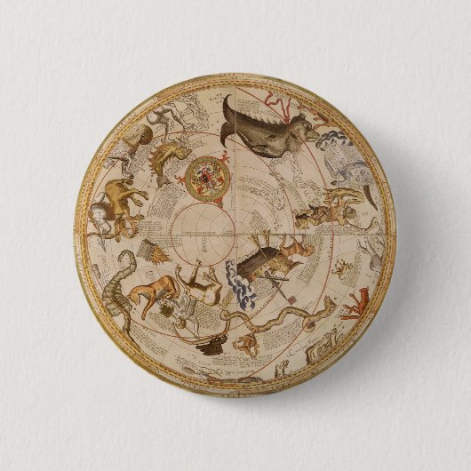  astronomie, Keltische sterrenkaart Ronde Button 5,7 Cm (Voorkant)