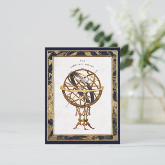  astronomie, kunstmatige of armillaire bol (Staand voorkant)