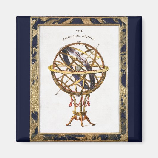 astronomie, kunstmatige of armillaire bol magneet (Voorkant)