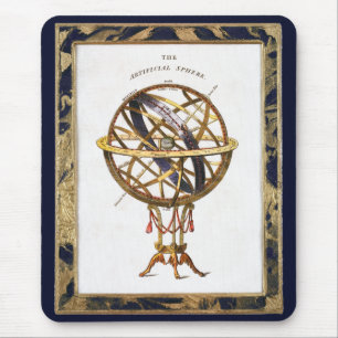  astronomie, kunstmatige of armillaire bol muismat