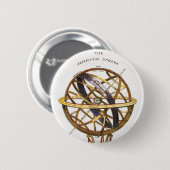  astronomie, kunstmatige of armillaire bol ronde button 5,7 cm (Voorkant /achterkant)