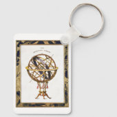  astronomie, kunstmatige of armillaire bol sleutelhanger (Achterkant)