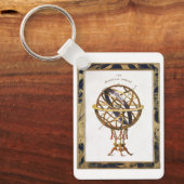  astronomie, kunstmatige of armillaire bol sleutelhanger (Voorkant)