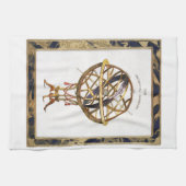 astronomie, kunstmatige of armillaire bol theedoek (Horizontaal)