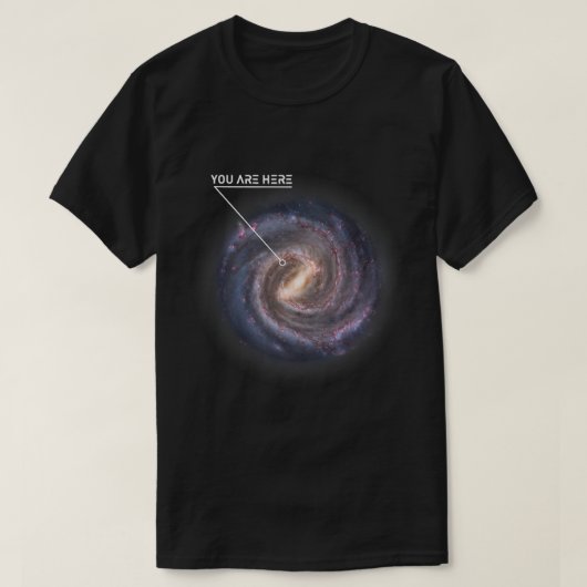 Astronomie Liefhebber Je bent hier Galaxy Astronom T-shirt (Design voorkant)
