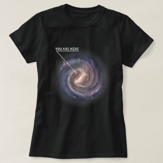 Astronomie Liefhebber Je bent hier Galaxy Astronom T-shirt (Design voorkant)