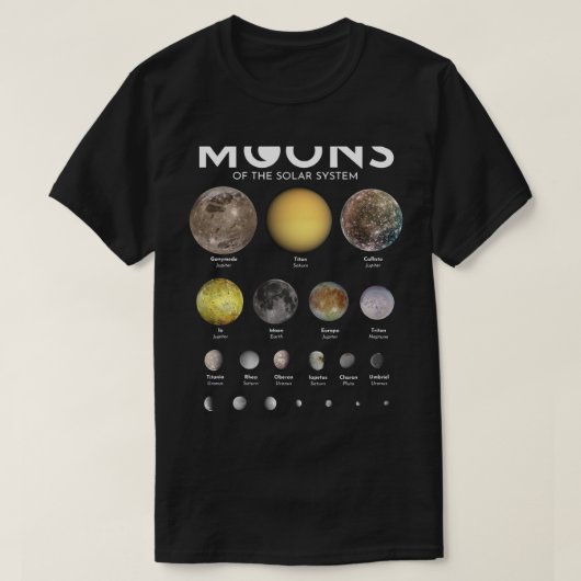 Astronomie Liefhebber Moons Zonnestelsel Astronomi T-shirt (Design voorkant)