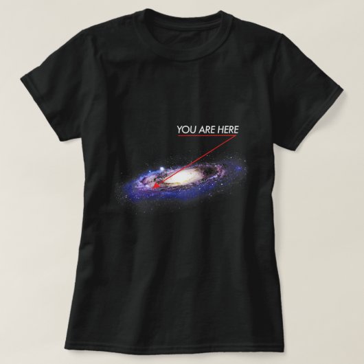Astronomie Liefhebber U BENT HIER Melkweg galaxy f T-shirt (Design voorkant)