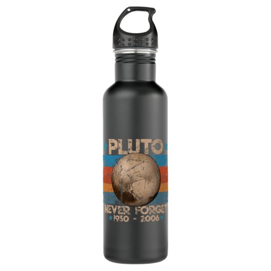 Astronomie Lover Retro  Vergeet Pluto N nooit Waterfles (Voorkant)