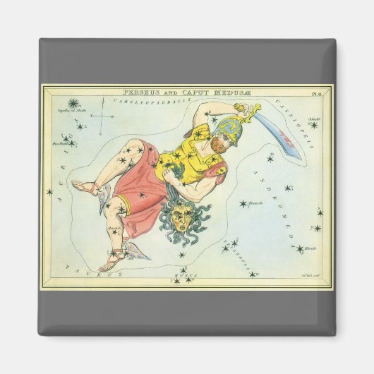  astronomie, Perseus en Caput Medusa Magneet (Voorkant)