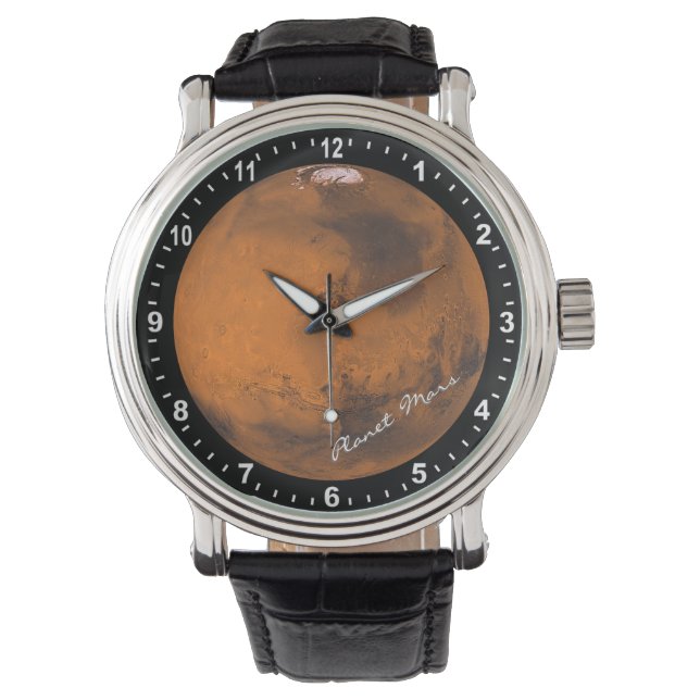 Astronomie & Planet Mars Watch, Hubble / Space Horloge (Voorkant)