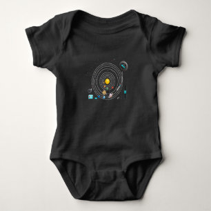 Astronomie Planets Vinyls Platenspeler DJ Solar Sy Romper