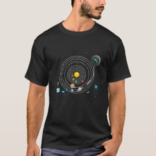 Astronomie Planets Vinyls Platenspeler DJ Solar Sy T-shirt