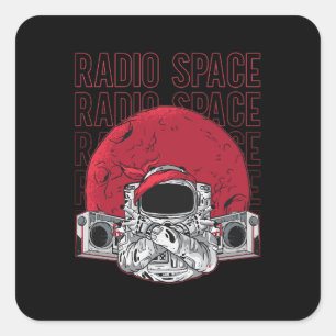 Astronomie Radio Space Stars Muziek in universum Vierkante Sticker