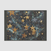 Astronomie Ruimte gouden sterren achtergrond Tissuepapier (Voorkant)