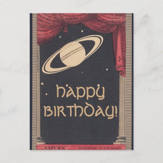  Astronomie Saturn Birthday-kaart Briefkaart (Voorkant)
