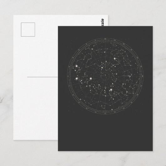 Astronomie Sky Map Stars Horoscope Constellatie Briefkaart (Voorkant / Achterkant)